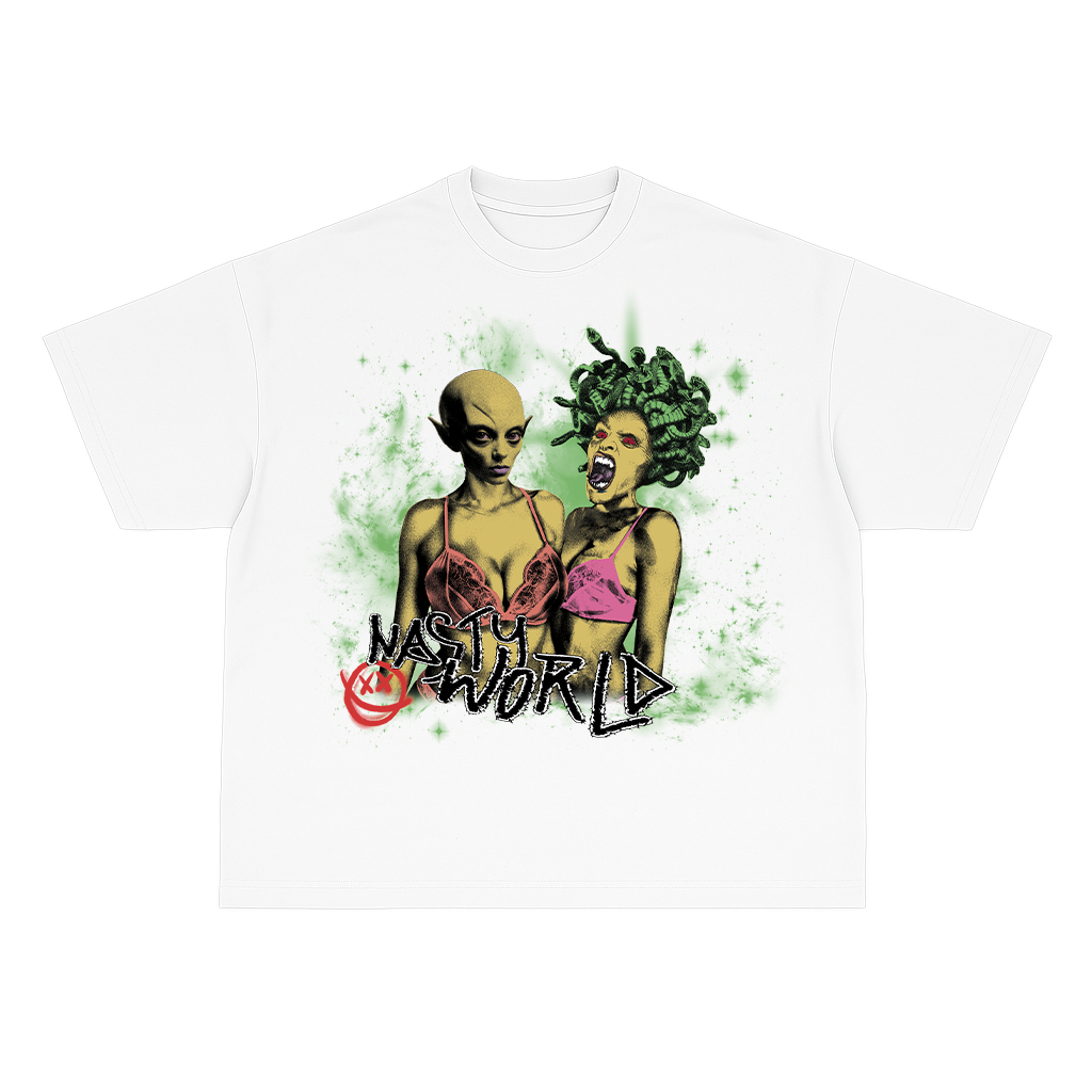 AVERAGE WOMEN TSHIRT - GREEN DESIGN - WHITE