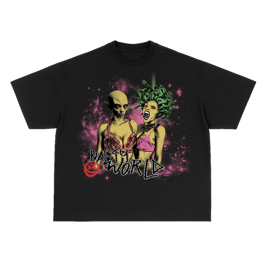 AVERAGE WOMEN TSHIRT - PINK DESIGN - BLACK