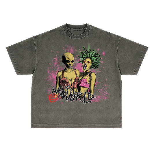 AVERAGE WOMEN TSHIRT - PINK DESIGN - GREY