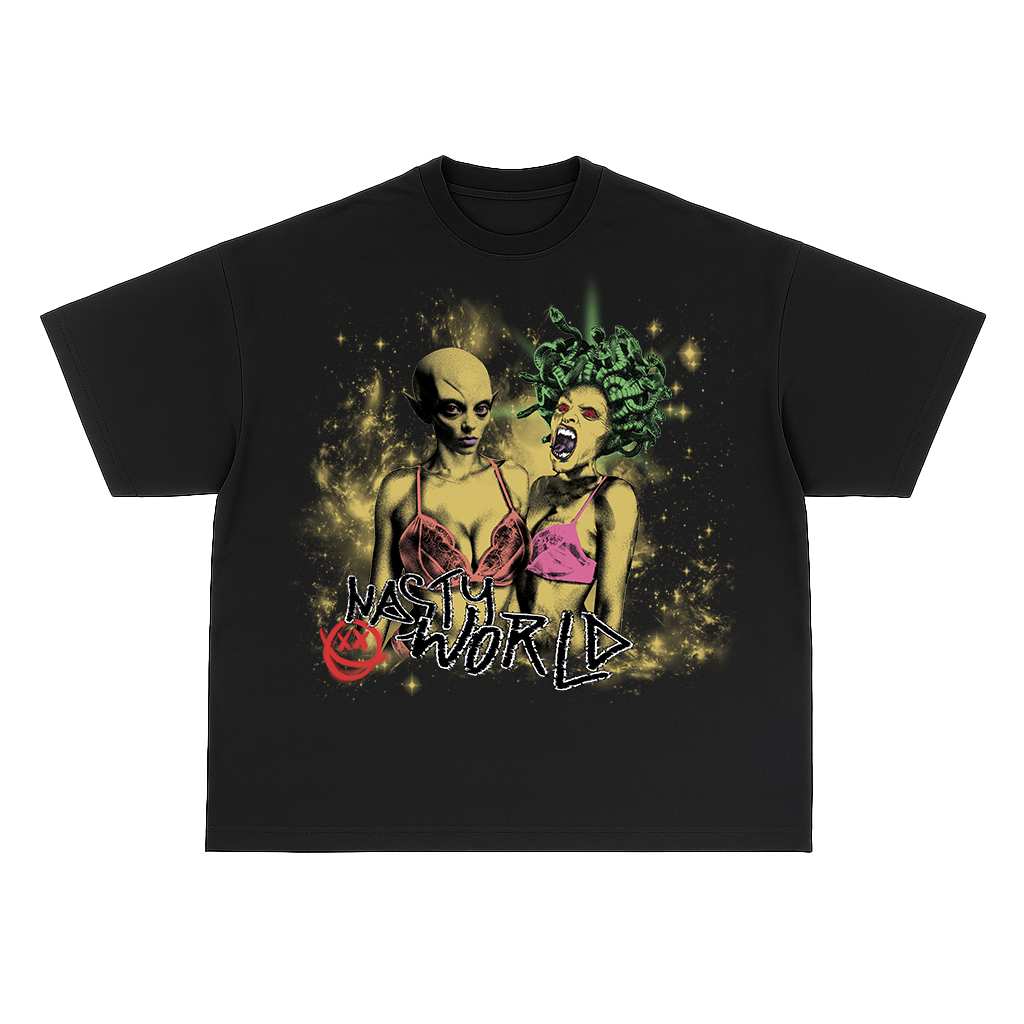 AVERAGE WOMEN TSHIRT - YELLOW DESIGN - BLACK