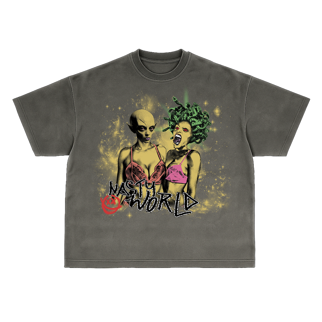 AVERAGE WOMEN TSHIRT - YELLOW DESIGN - GREY